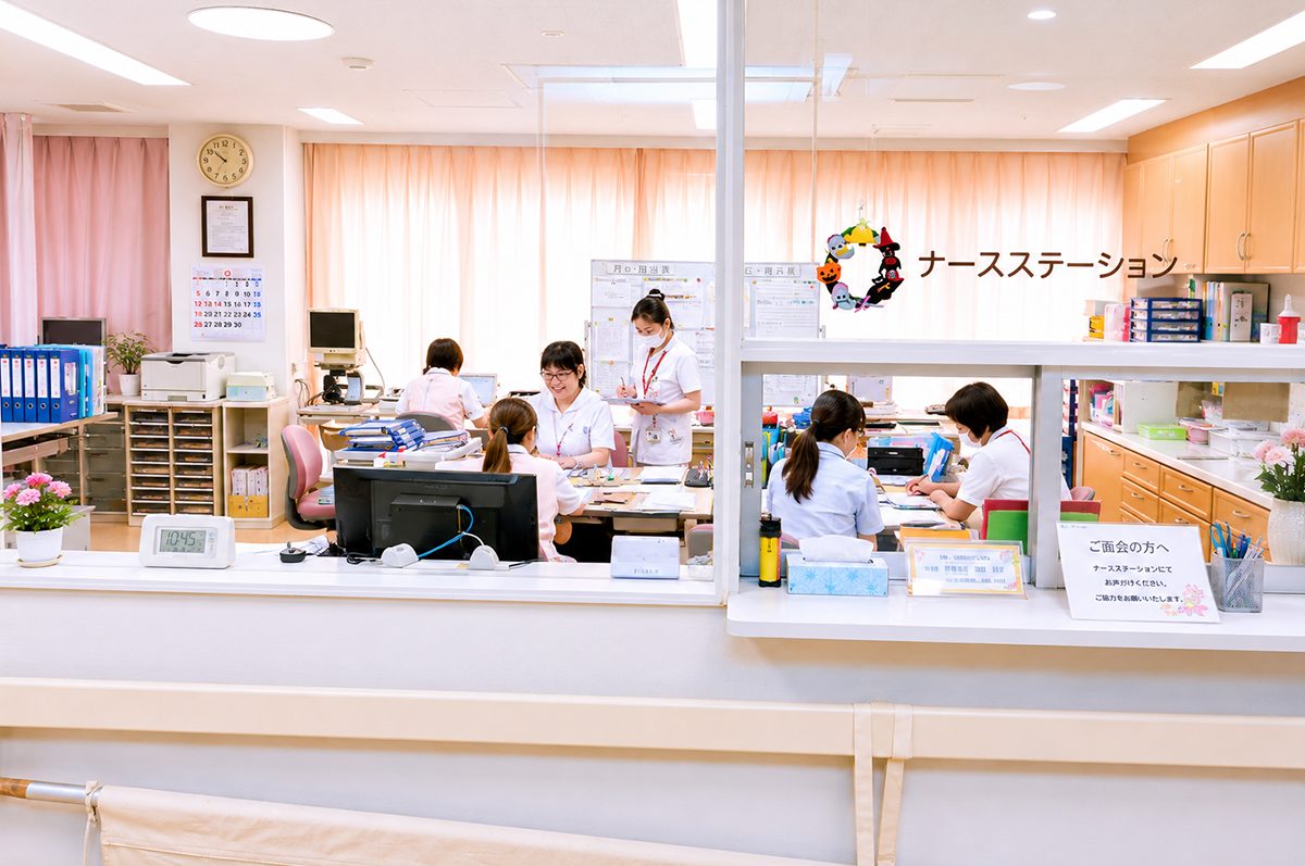 指導医と研修医による研修風景